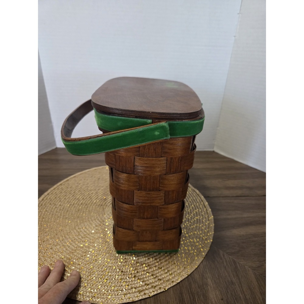 wooden Basketville picnic basket or box purse Vintage - Picture 3 of 14